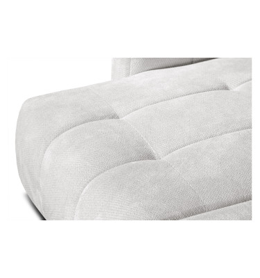 KIMI 3-Sitzer Ecksofa links, ausziehbarer Sitz, verstellbare Kopfstützen, creme