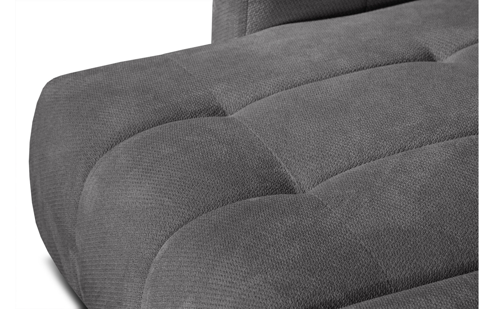 KIMI 3-Sitzer Ecksofa links, ausziehbarer Sitz, verstellbare Kopfstützen, dunkelgrau