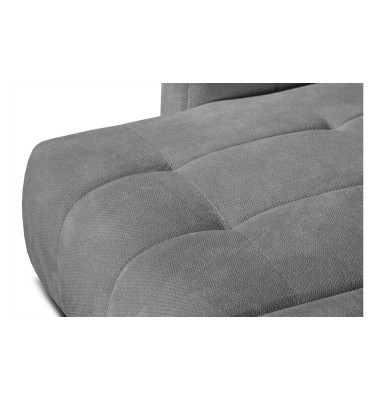 KIMI 3-Sitzer Ecksofa links, ausziehbarer Sitz, verstellbare Kopfstützen, grau