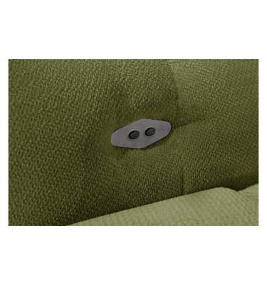 KIMI 3-Sitzer Ecksofa rechts, ausziehbarer Sitz, verstellbare Kopfstützen, olivgrün