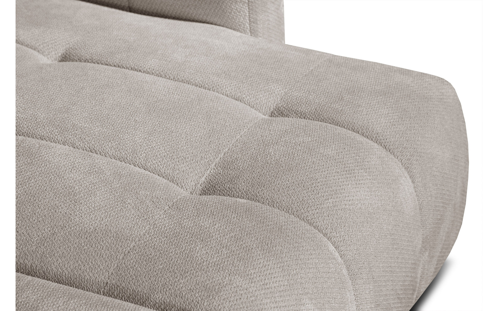 KIMI 3-Sitzer Ecksofa rechts, ausziehbarer Sitz, verstellbare Kopfstützen, beige