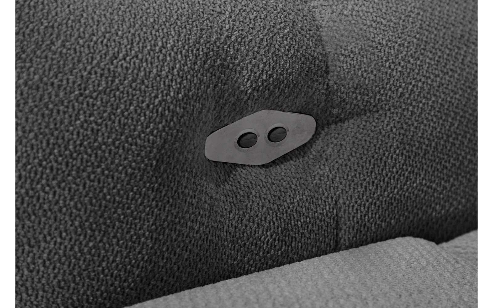 KIMI 3-Sitzer Ecksofa rechts, ausziehbarer Sitz, verstellbare Kopfstützen, dunkelgrau