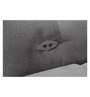 KIMI 3-Sitzer Ecksofa rechts, ausziehbarer Sitz, verstellbare Kopfstützen, grau