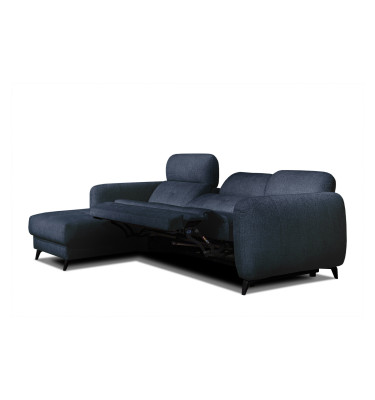 SVEN 3-Sitzer Ecksofa links, 1 relax XL, verstellbare Kopfstützen, marineblau