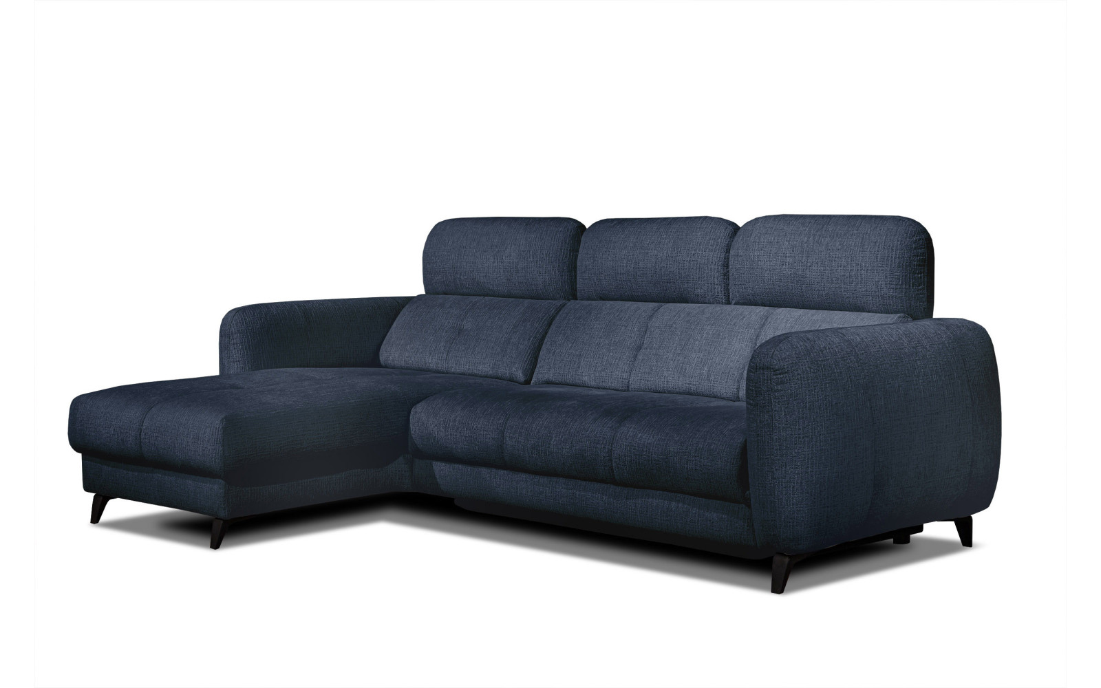 SVEN 3-Sitzer Ecksofa links, 1 relax XL, verstellbare Kopfstützen, marineblau