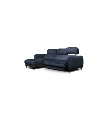 SVEN 3-Sitzer Ecksofa links, 1 relax XL, verstellbare Kopfstützen, marineblau
