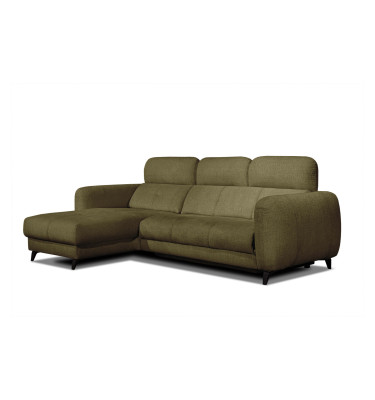 SVEN 3-Sitzer Ecksofa links, 1 relax XL, verstellbare Kopfstützen, olivgrün
