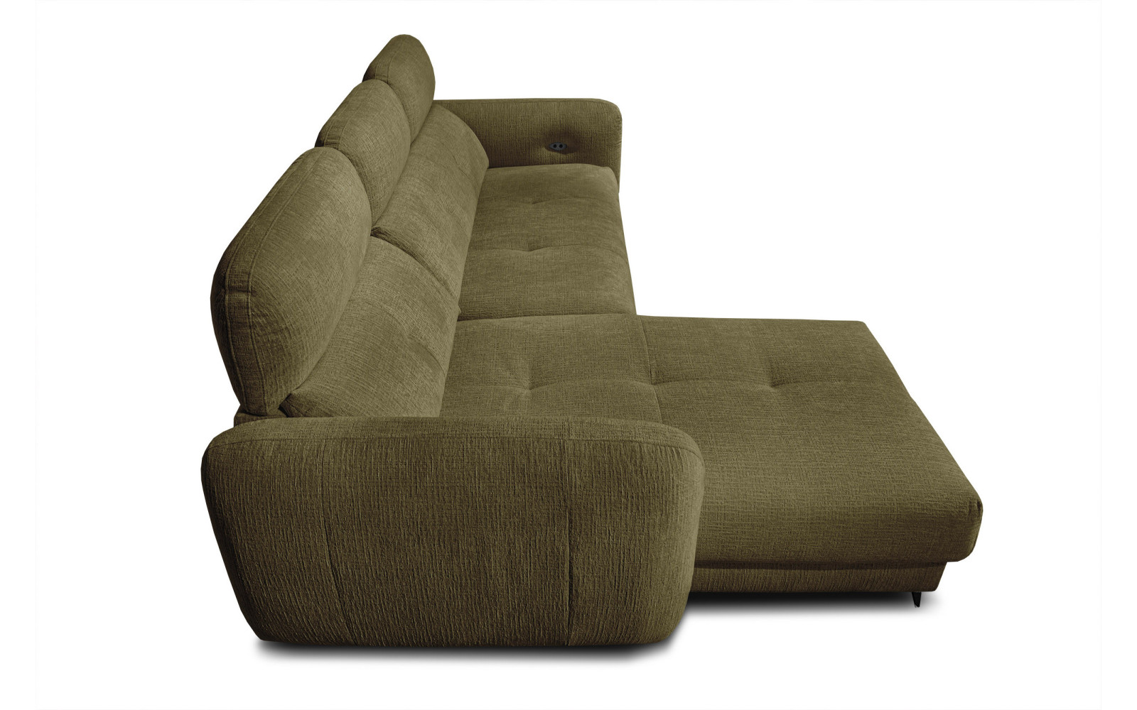 SVEN 3-Sitzer Ecksofa links, 1 relax XL, verstellbare Kopfstützen, olivgrün