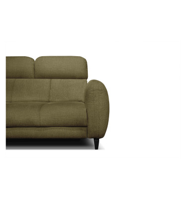 SVEN 3-Sitzer Ecksofa links, 1 relax XL, verstellbare Kopfstützen, olivgrün