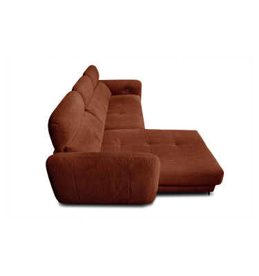 SVEN 3-Sitzer Ecksofa links, 1 relax XL, verstellbare Kopfstützen, rot