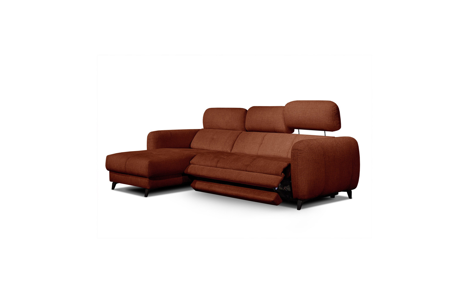 SVEN 3-Sitzer Ecksofa links, 1 relax XL, verstellbare Kopfstützen, rot
