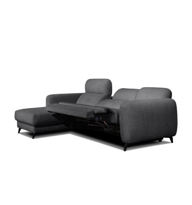 SVEN 3-Sitzer Ecksofa links, 1 relax XL, verstellbare Kopfstützen, dunkelgrau