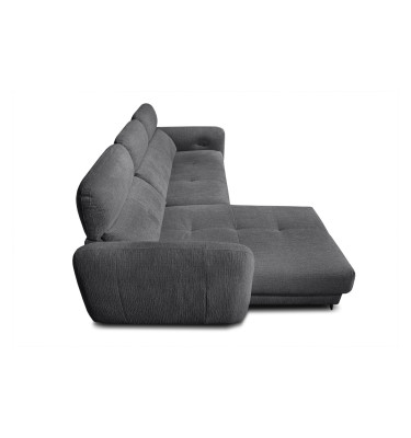 SVEN 3-Sitzer Ecksofa links, 1 relax XL, verstellbare Kopfstützen, dunkelgrau