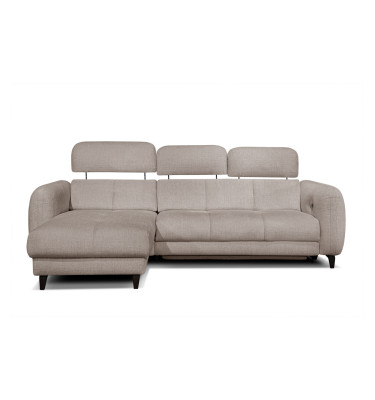 SVEN 3-Sitzer Ecksofa links, 1 relax XL, verstellbare Kopfstützen, beige