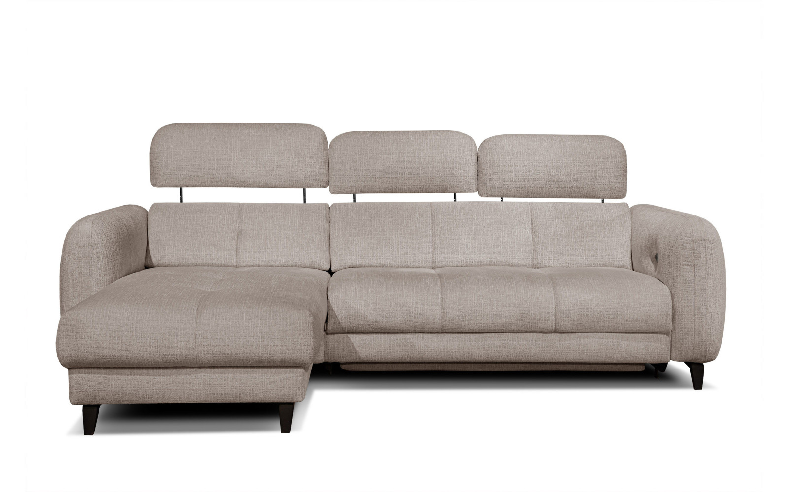 SVEN 3-Sitzer Ecksofa links, 1 relax XL, verstellbare Kopfstützen, beige