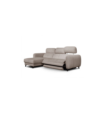 SVEN 3-Sitzer Ecksofa links, 1 relax XL, verstellbare Kopfstützen, beige