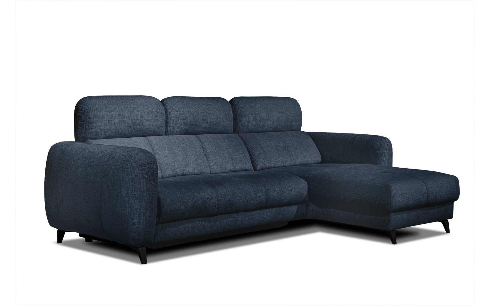 SVEN Ecksofa 3-Sitzer rechts, 1 relax XL, verstellbare Kopfstützen, marineblau