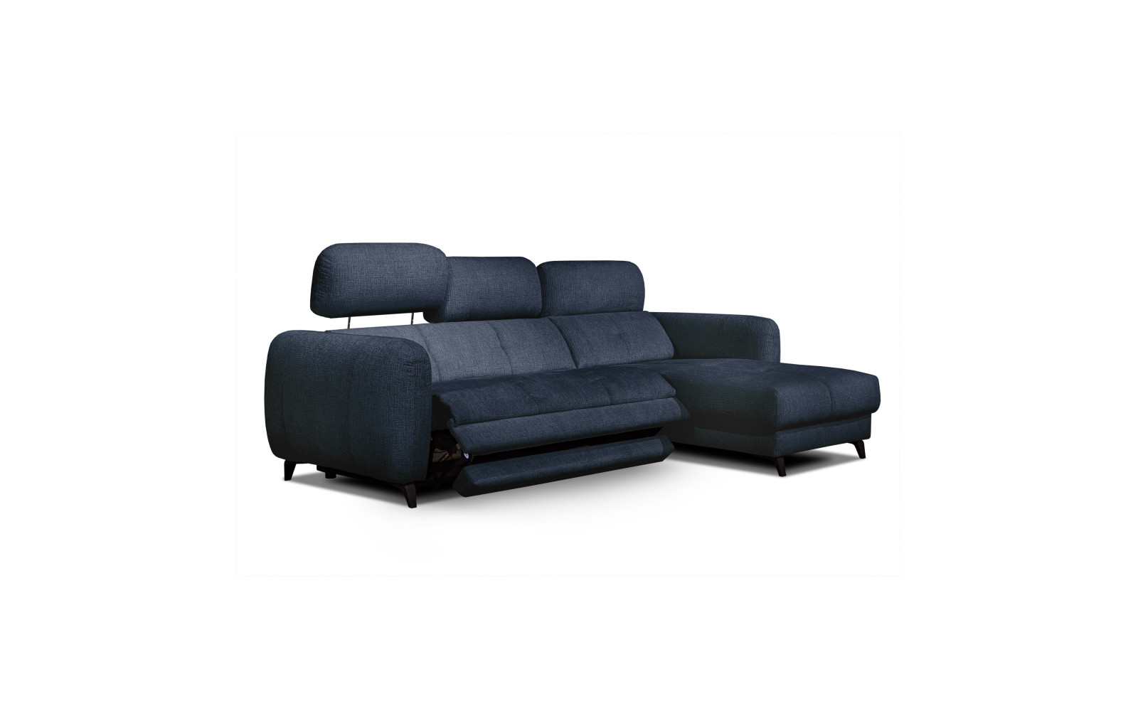 SVEN Ecksofa 3-Sitzer rechts, 1 relax XL, verstellbare Kopfstützen, marineblau