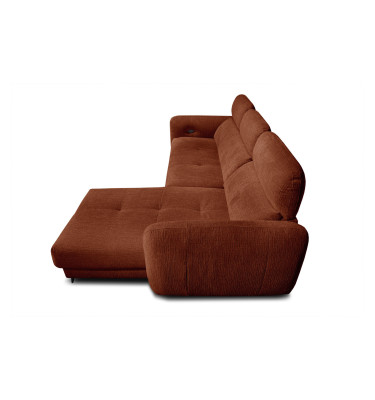 SVEN Ecksofa 3-Sitzer rechts, 1 relax XL, verstellbare Kopfstützen, rot