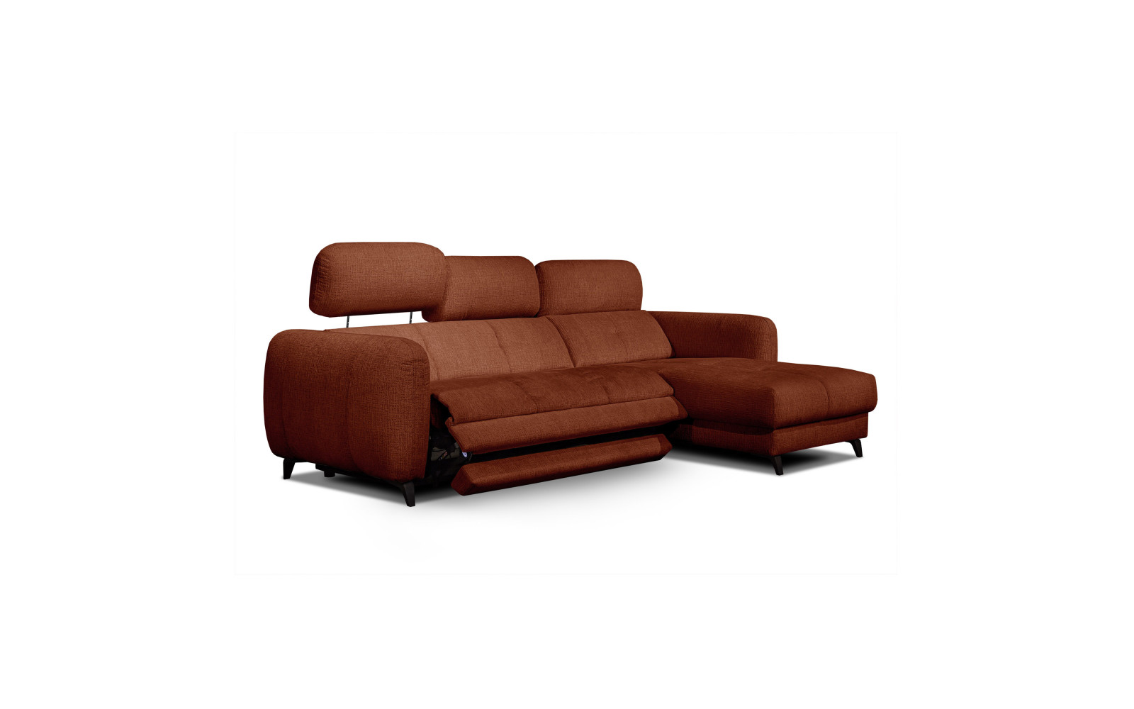 SVEN Ecksofa 3-Sitzer rechts, 1 relax XL, verstellbare Kopfstützen, rot