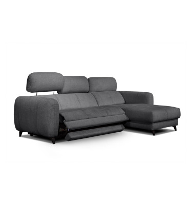 SVEN Ecksofa 3-Sitzer rechts, 1 relax XL, verstellbare Kopfstützen, dunkelgrau