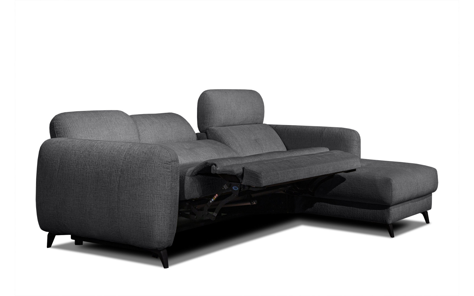 SVEN Ecksofa 3-Sitzer rechts, 1 relax XL, verstellbare Kopfstützen, dunkelgrau