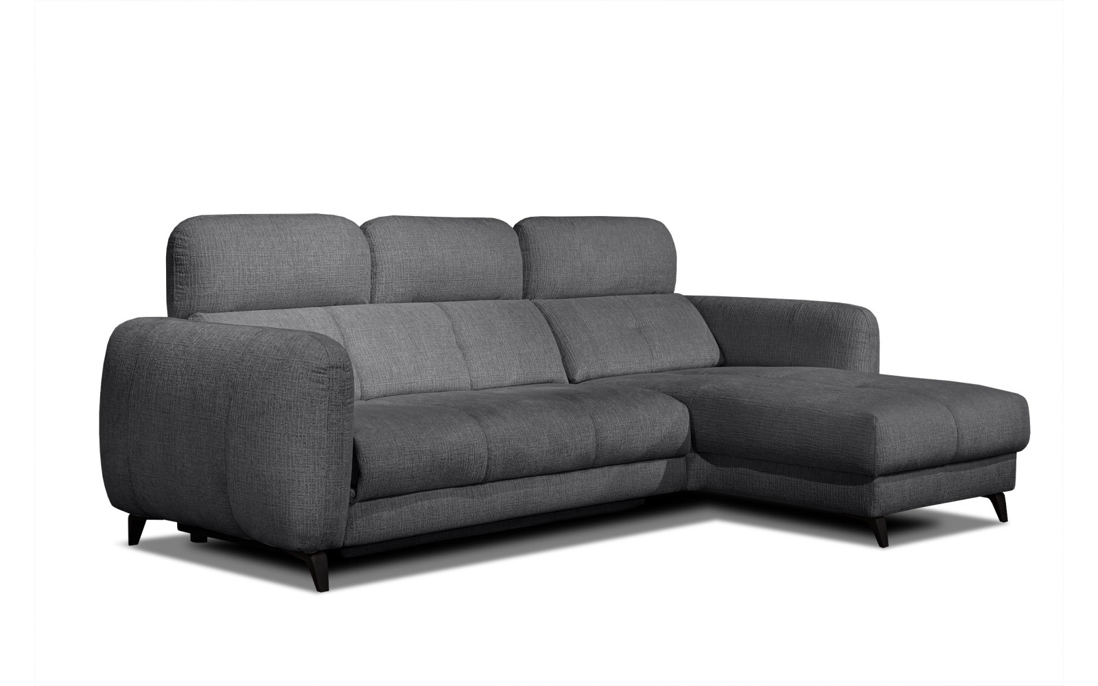 SVEN Ecksofa 3-Sitzer rechts, 1 relax XL, verstellbare Kopfstützen, dunkelgrau