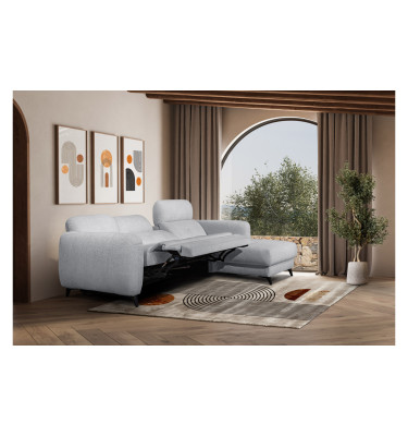 SVEN Ecksofa 3-Sitzer rechts, 1 relax XL, verstellbare Kopfstützen, hellgrau