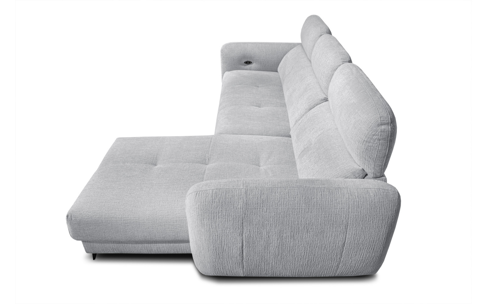 SVEN Ecksofa 3-Sitzer rechts, 1 relax XL, verstellbare Kopfstützen, hellgrau