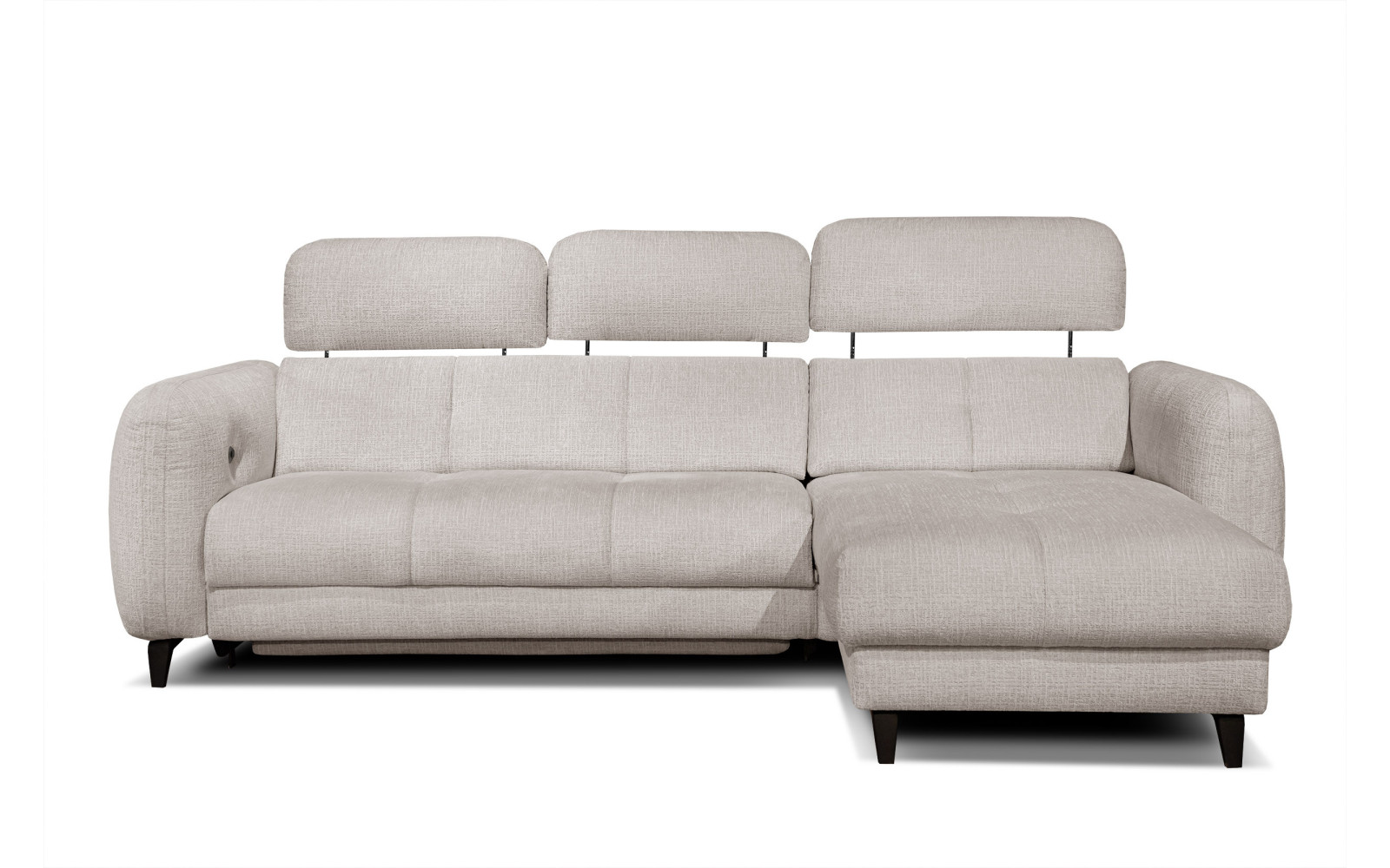 SVEN Ecksofa 3-Sitzer rechts, 1 relax XL, verstellbare Kopfstützen, creme