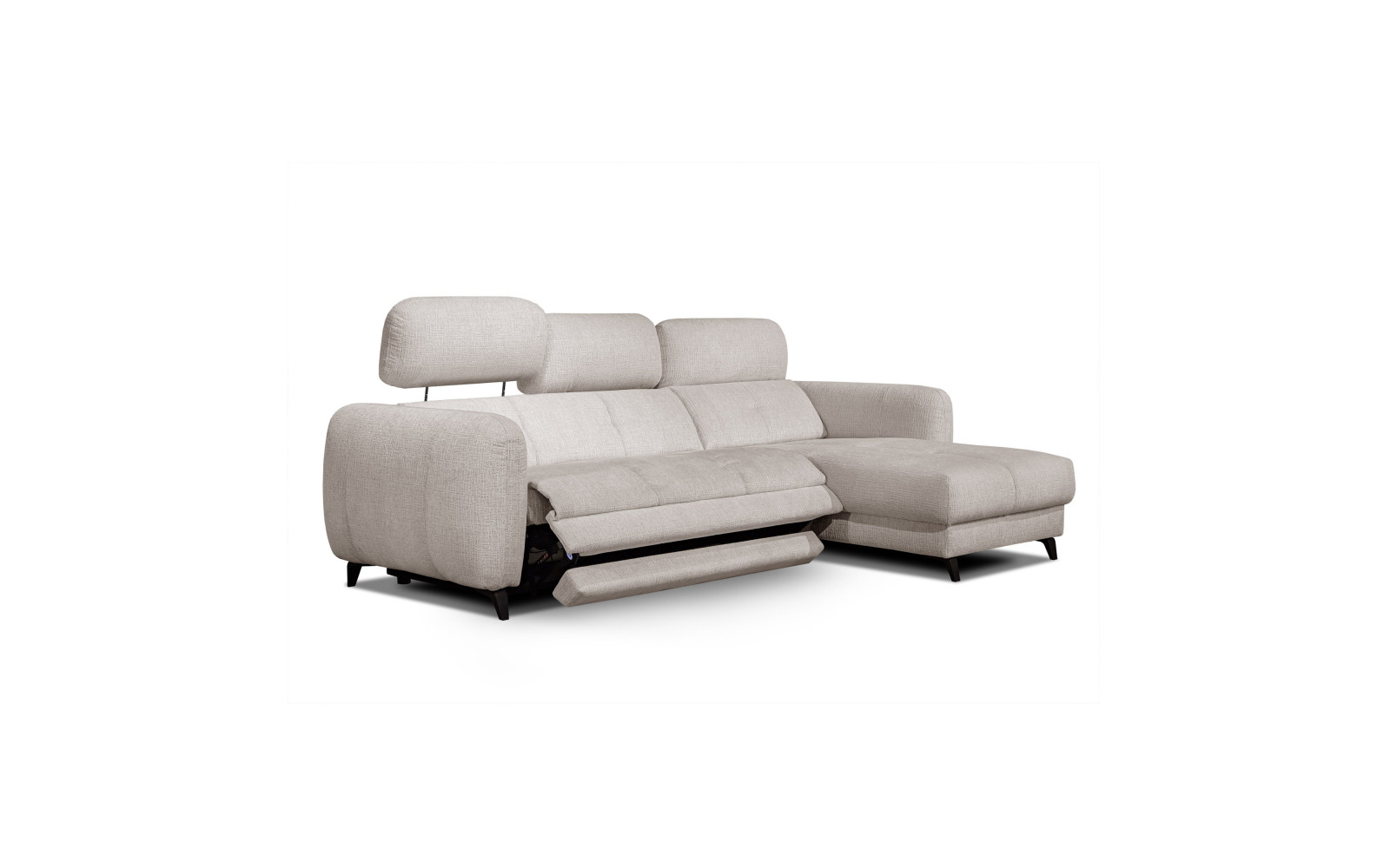 SVEN Ecksofa 3-Sitzer rechts, 1 relax XL, verstellbare Kopfstützen, creme