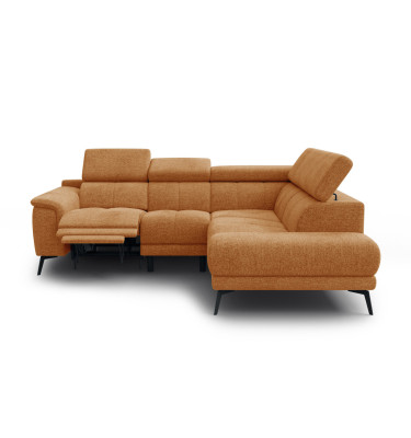 FIERO Ecksofa 4-Sitzer mit 1 Relaxfunktion und verstellbare Kopfstützen, orange