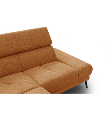 FIERO Ecksofa 4-Sitzer mit 1 Relaxfunktion und verstellbare Kopfstützen, orange