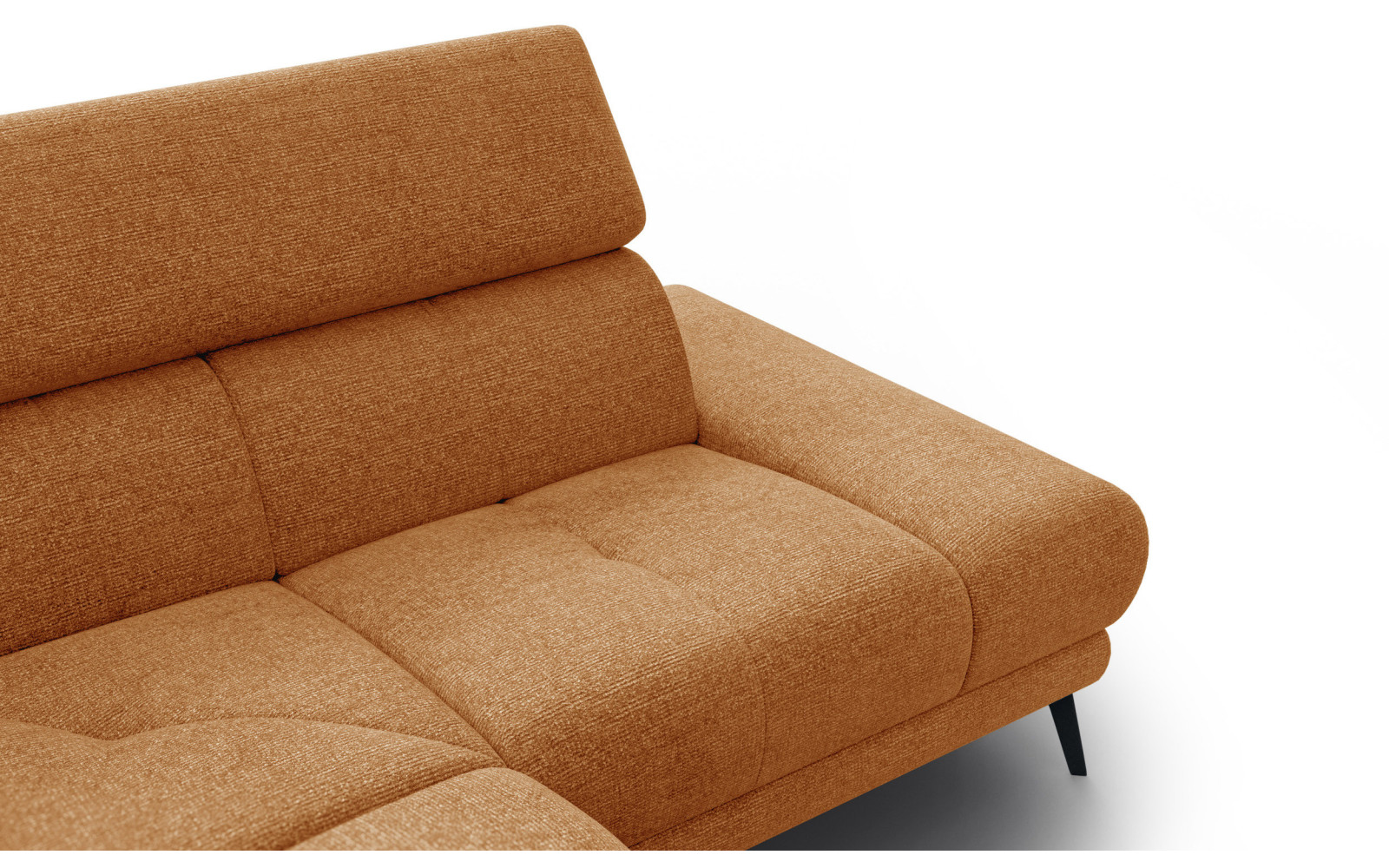 FIERO Ecksofa 4-Sitzer mit 1 Relaxfunktion und verstellbare Kopfstützen, orange