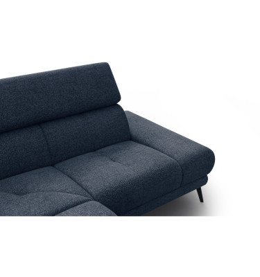 FIERO Ecksofa 4-Sitzer mit 1 Relaxfunktion und verstellbare Kopfstützen, marineblau