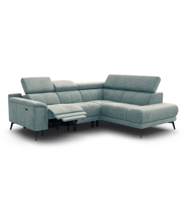 FIERO Ecksofa 4-Sitzer mit 1 Relaxfunktion und verstellbare Kopfstützen, mint
