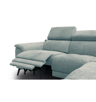 FIERO Ecksofa 4-Sitzer mit 1 Relaxfunktion und verstellbare Kopfstützen, mint