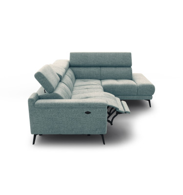 FIERO Ecksofa 4-Sitzer mit 1 Relaxfunktion und verstellbare Kopfstützen, mint