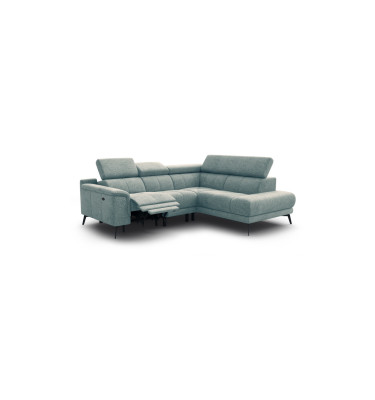 FIERO Ecksofa 4-Sitzer mit 1 Relaxfunktion und verstellbare Kopfstützen, mint