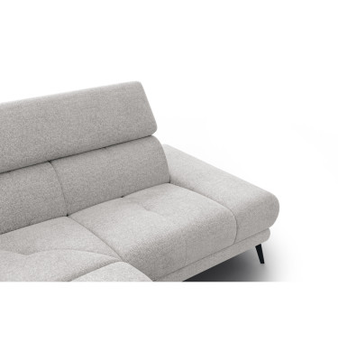 FIERO Ecksofa 4-Sitzer mit 1 Relaxfunktion und verstellbare Kopfstützen, creme
