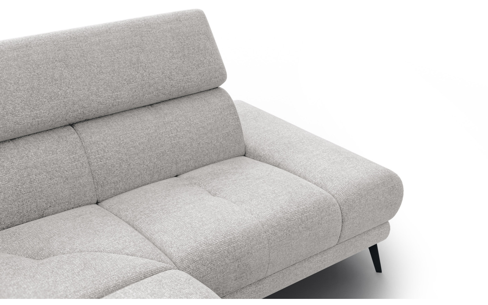 FIERO Ecksofa 4-Sitzer mit 1 Relaxfunktion und verstellbare Kopfstützen, creme