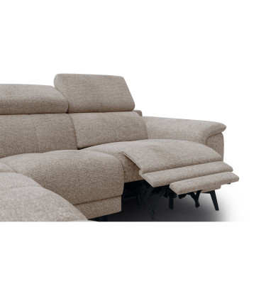 FIERO Ecksofa 4-Sitzer mit 1 Relaxfunktion und verstellbare Kopfstützen, taupe