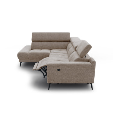 FIERO Ecksofa 4-Sitzer mit 1 Relaxfunktion und verstellbare Kopfstützen, taupe