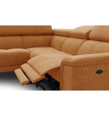 FIERO Ecksofa 4-Sitzer mit 1 Relaxfunktion und verstellbare Kopfstützen, orange