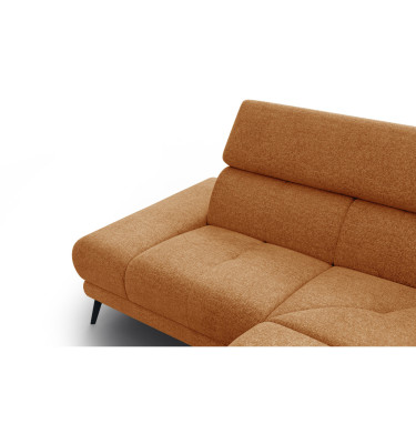 FIERO Ecksofa 4-Sitzer mit 1 Relaxfunktion und verstellbare Kopfstützen, orange