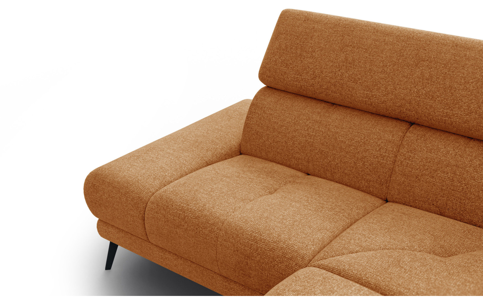 FIERO Ecksofa 4-Sitzer mit 1 Relaxfunktion und verstellbare Kopfstützen, orange