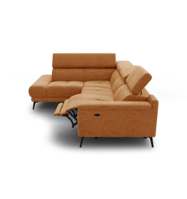 FIERO Ecksofa 4-Sitzer mit 1 Relaxfunktion und verstellbare Kopfstützen, orange