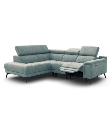 FIERO Ecksofa 4-Sitzer mit 1 Relaxfunktion und verstellbare Kopfstützen, mint