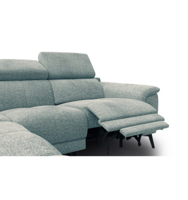 FIERO Ecksofa 4-Sitzer mit 1 Relaxfunktion und verstellbare Kopfstützen, mint
