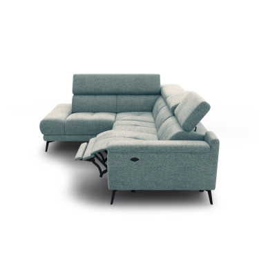 FIERO Ecksofa 4-Sitzer mit 1 Relaxfunktion und verstellbare Kopfstützen, mint